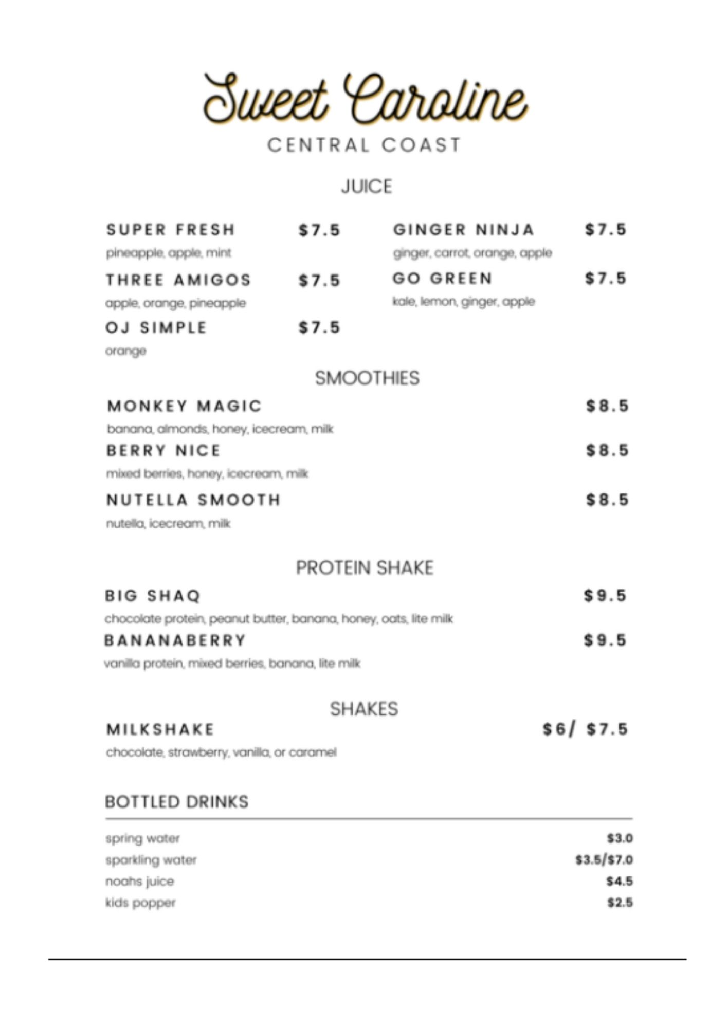Sweet Caroline Cafe East Gosford Central Coast - NSW | OBZ Online Business Zone
